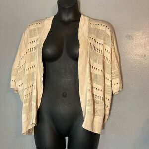 Worthington Cream Open-Knit Cardigan
